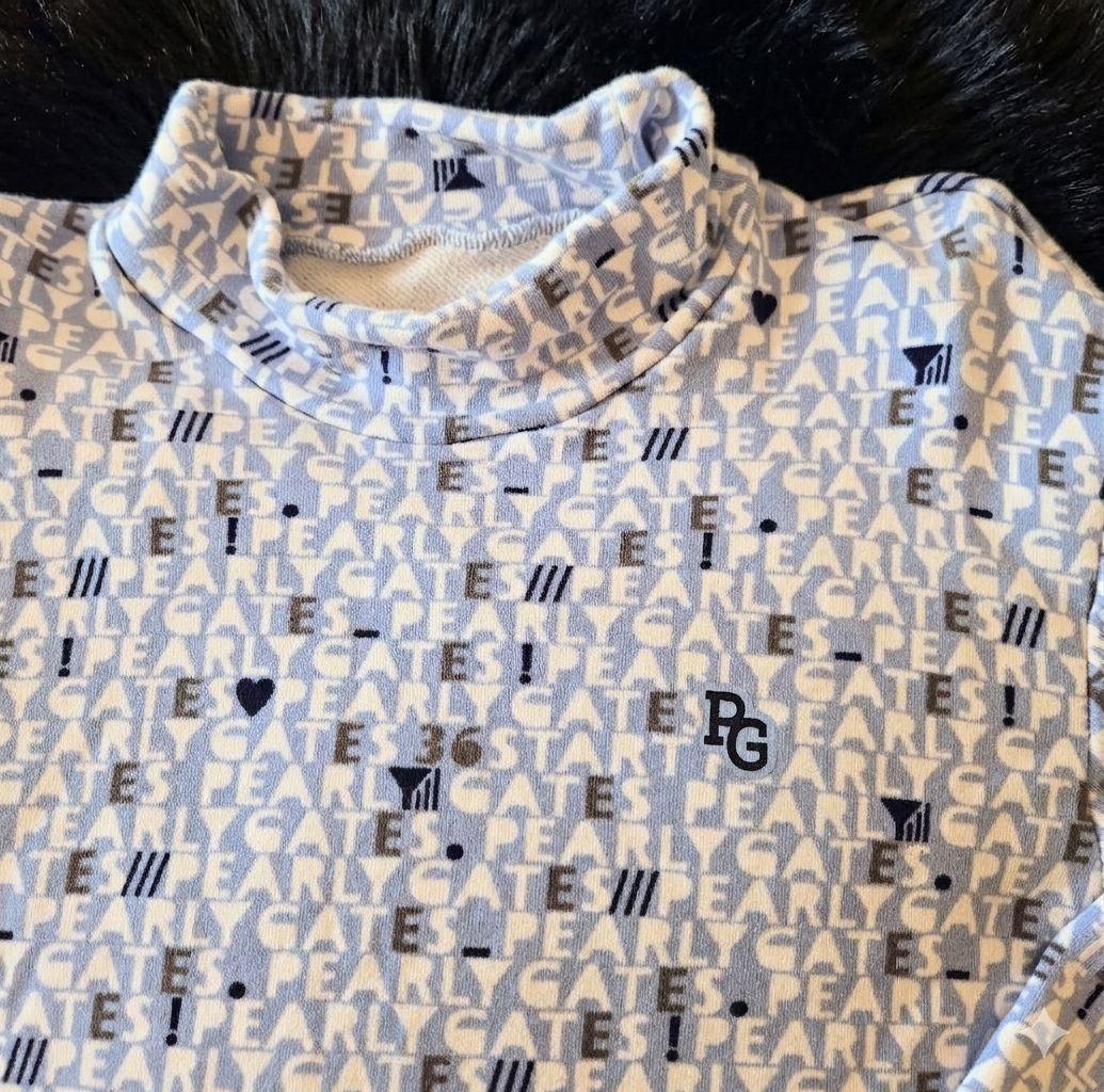 未使用に近い PEARLY GATES モックネックシャツ 水色 サイズ4/M