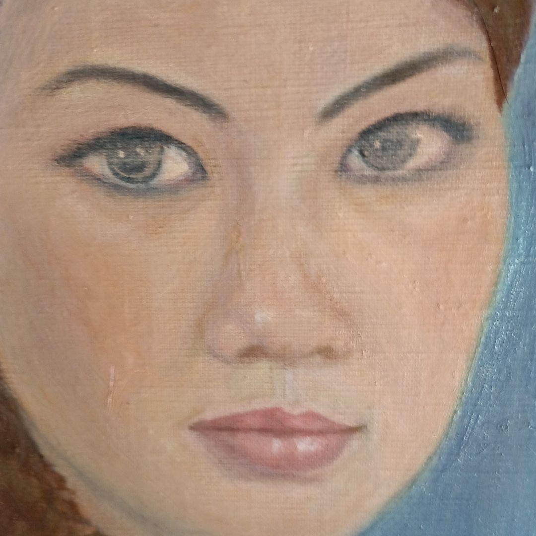 油彩画：神戸中華街の女性　　F6号