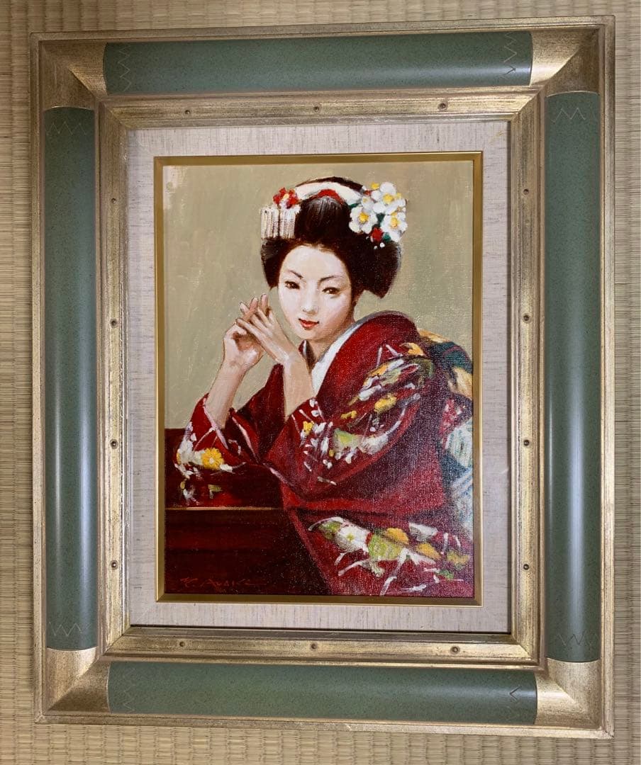 【一枚の繪】荒木義太郎『憩う舞妓』Ｆ４号　油彩