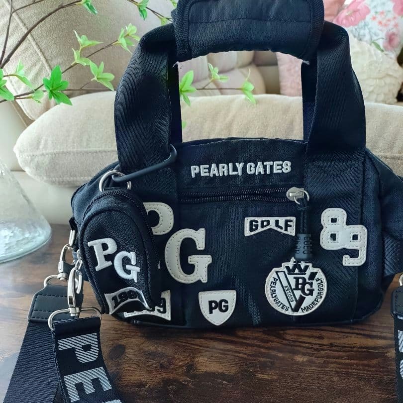 PEARLY GATES 　ラウンドバッグ 黒 PG 1989