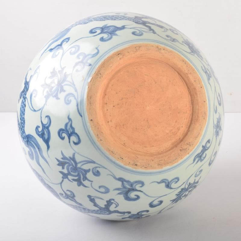 げげげ　中国　青花　龍花文　長頸瓶　高さ約37cm　C　7177A