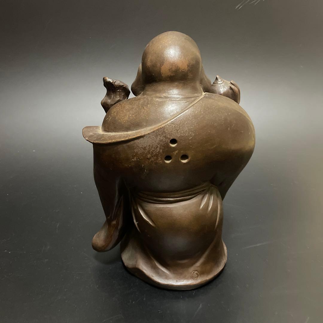 時代物　備前焼　特大　布袋様　友敬作　七福神