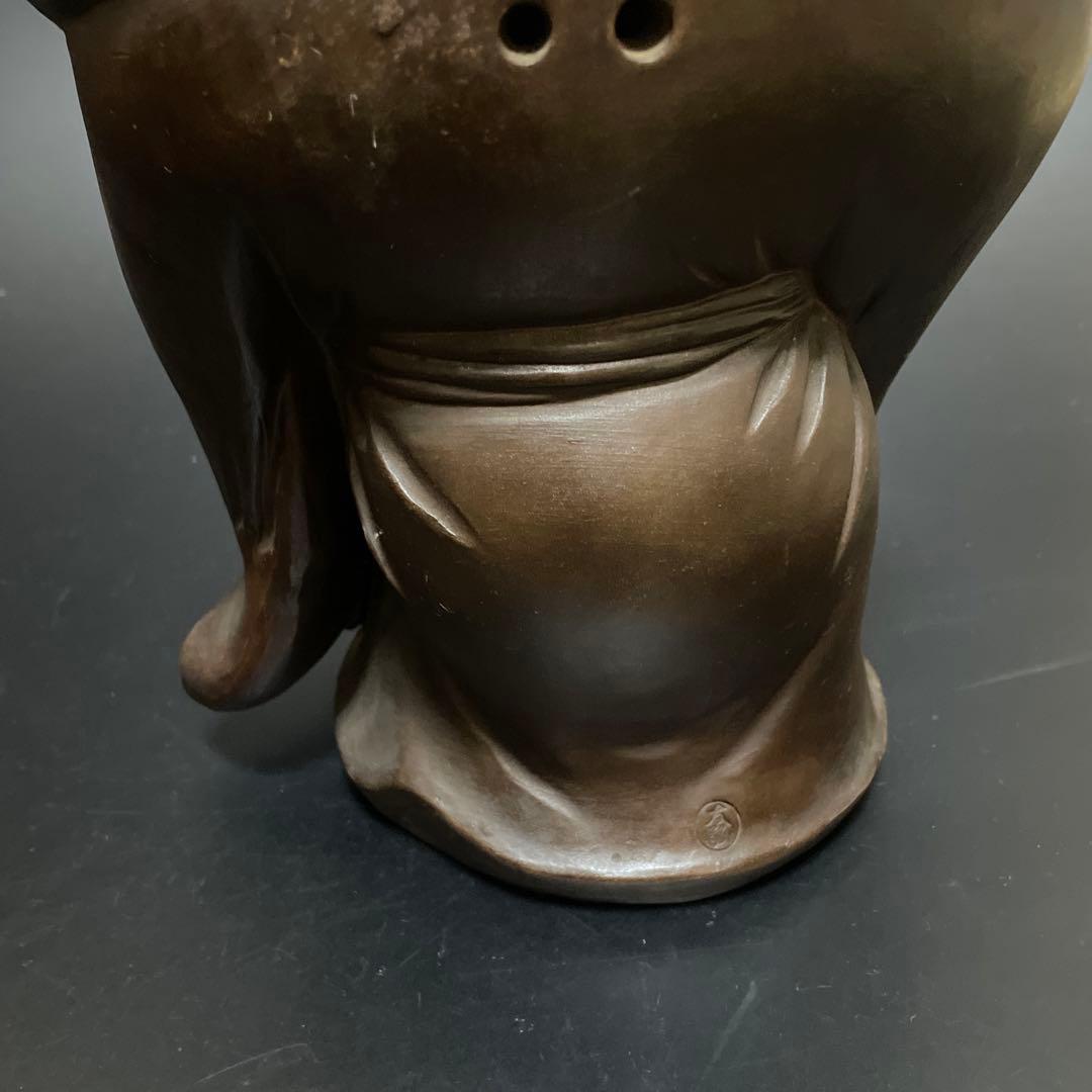 時代物　備前焼　特大　布袋様　友敬作　七福神
