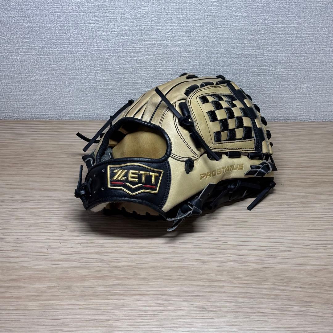 ZETT プロステイタス 軟式 内野手用 逆巻き/クロス締め 源田モデル