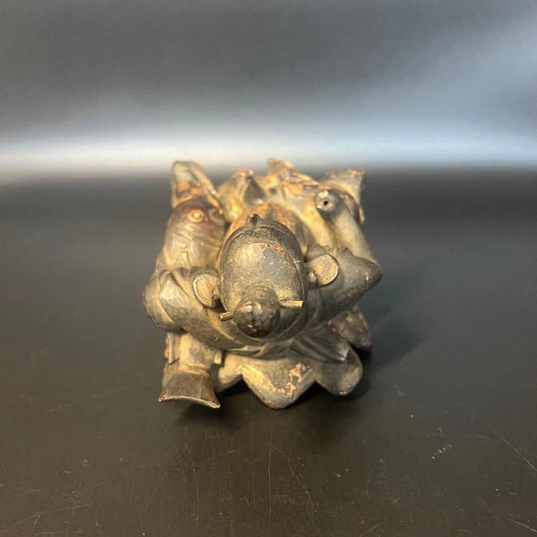 江戸後期〜明治初期 木彫 恵比寿像 ◎一木彫／古色自然／数寄者好み◎古美術庵々