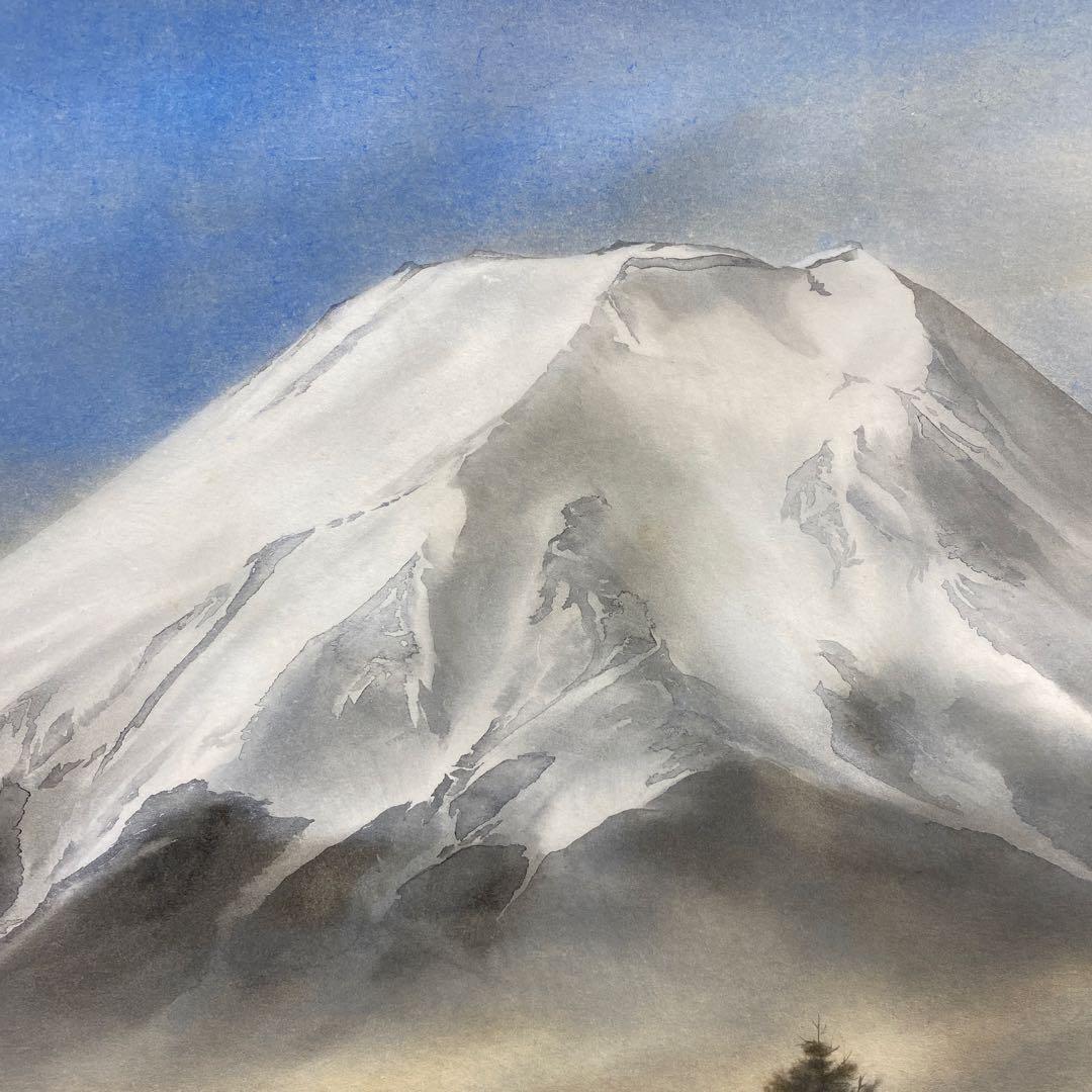 掛け軸2本 小林希光作 富士図、中川幸彦作「翡翠」