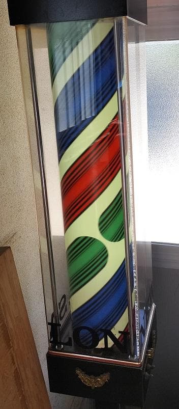 バーバーポール(サインポール) LEDライト付き 未使用