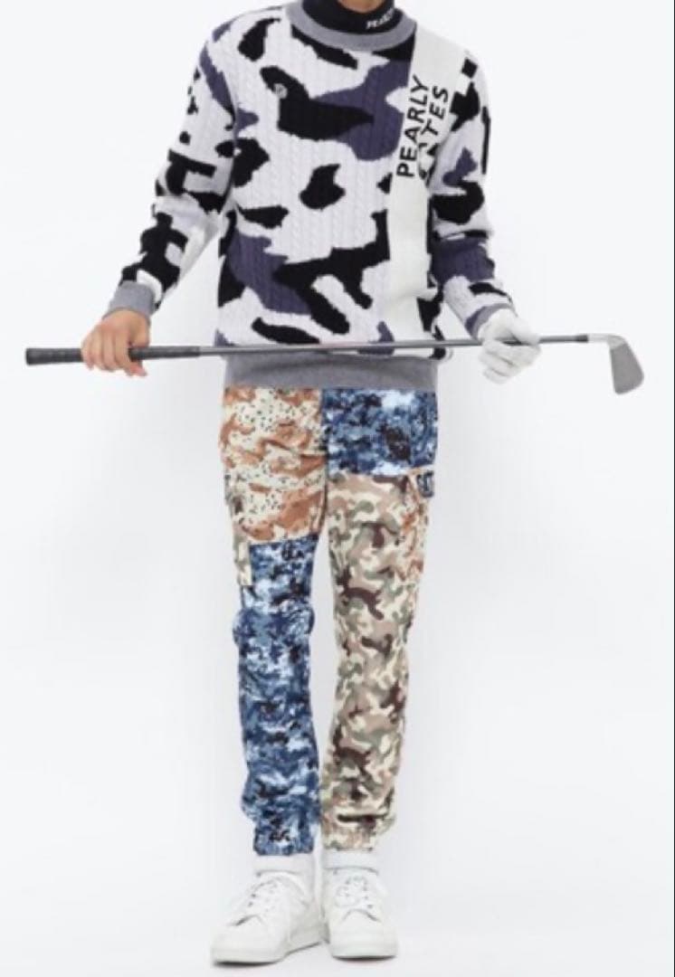 新品 パーリーゲイツ マルチカモフラ ダブルラッセルジョガーパンツ(5)サイズL
