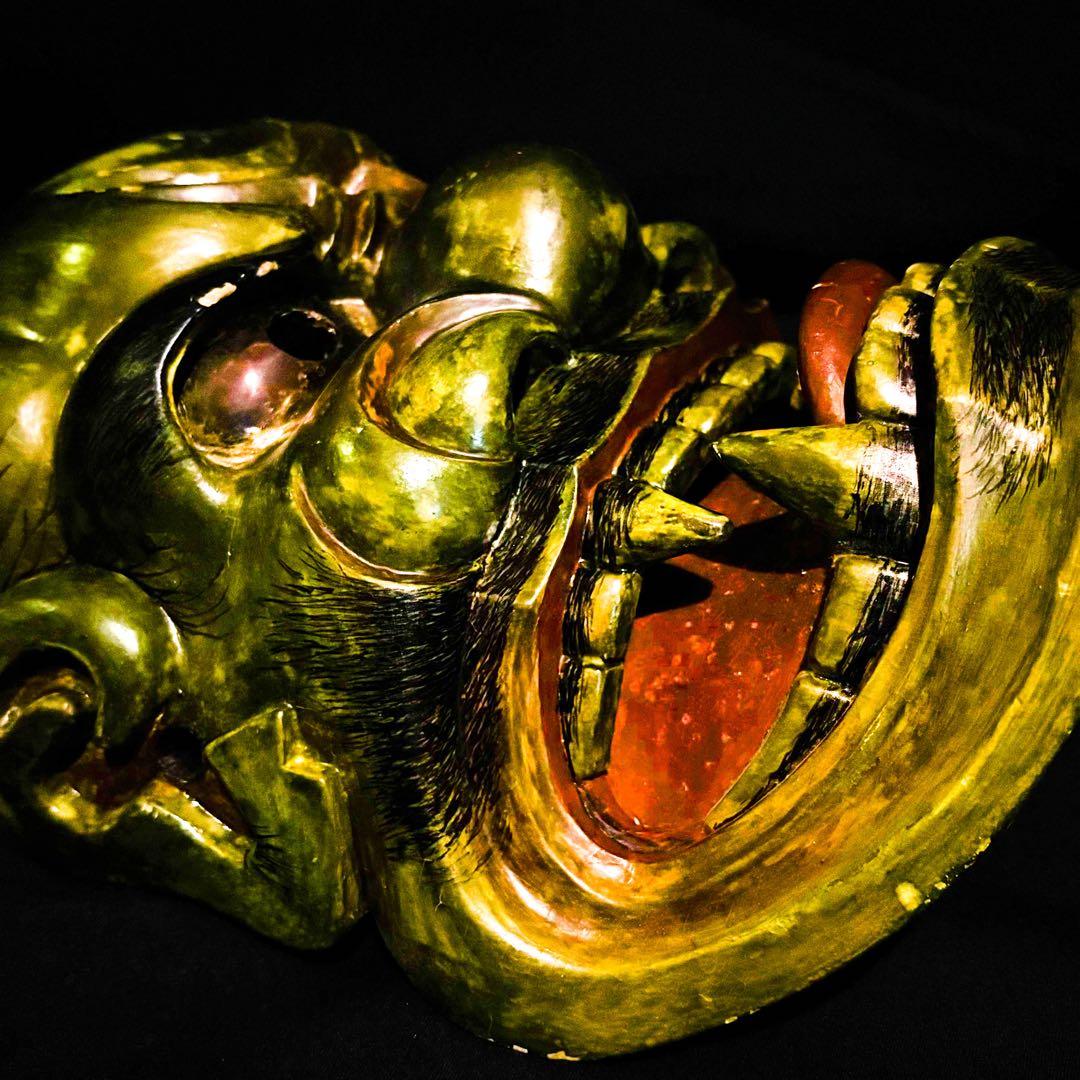 お面　能面　鬼　骨董　ビンテージ　魔除け　Japan