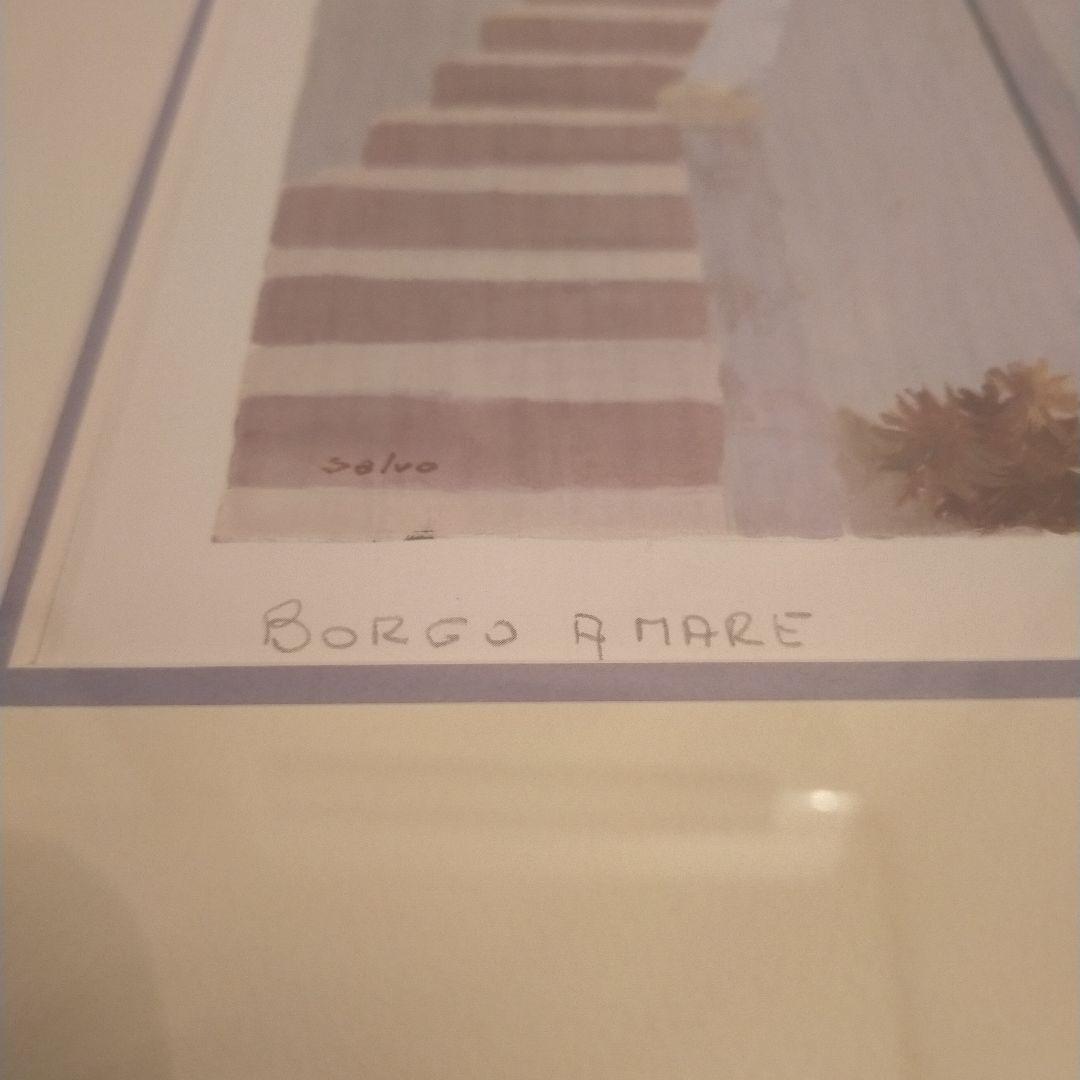 イタリア画家サルボ「エーゲ海への細道」シルクスクリーン版画 本人サイン付き！