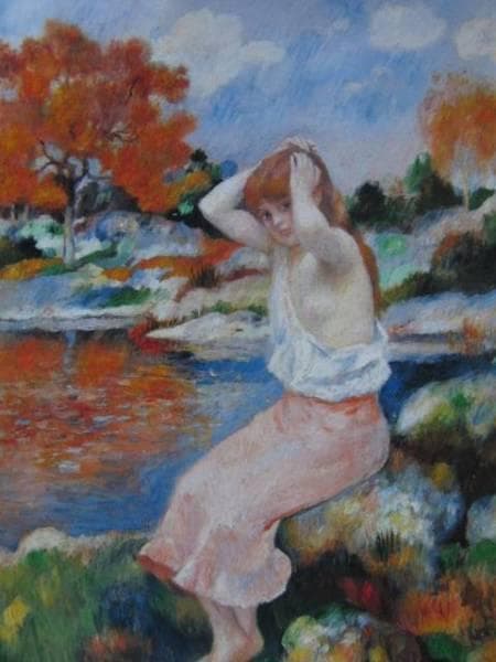 ルノワール 、【化粧する少女】、希少画集画、新品高級額・額装付