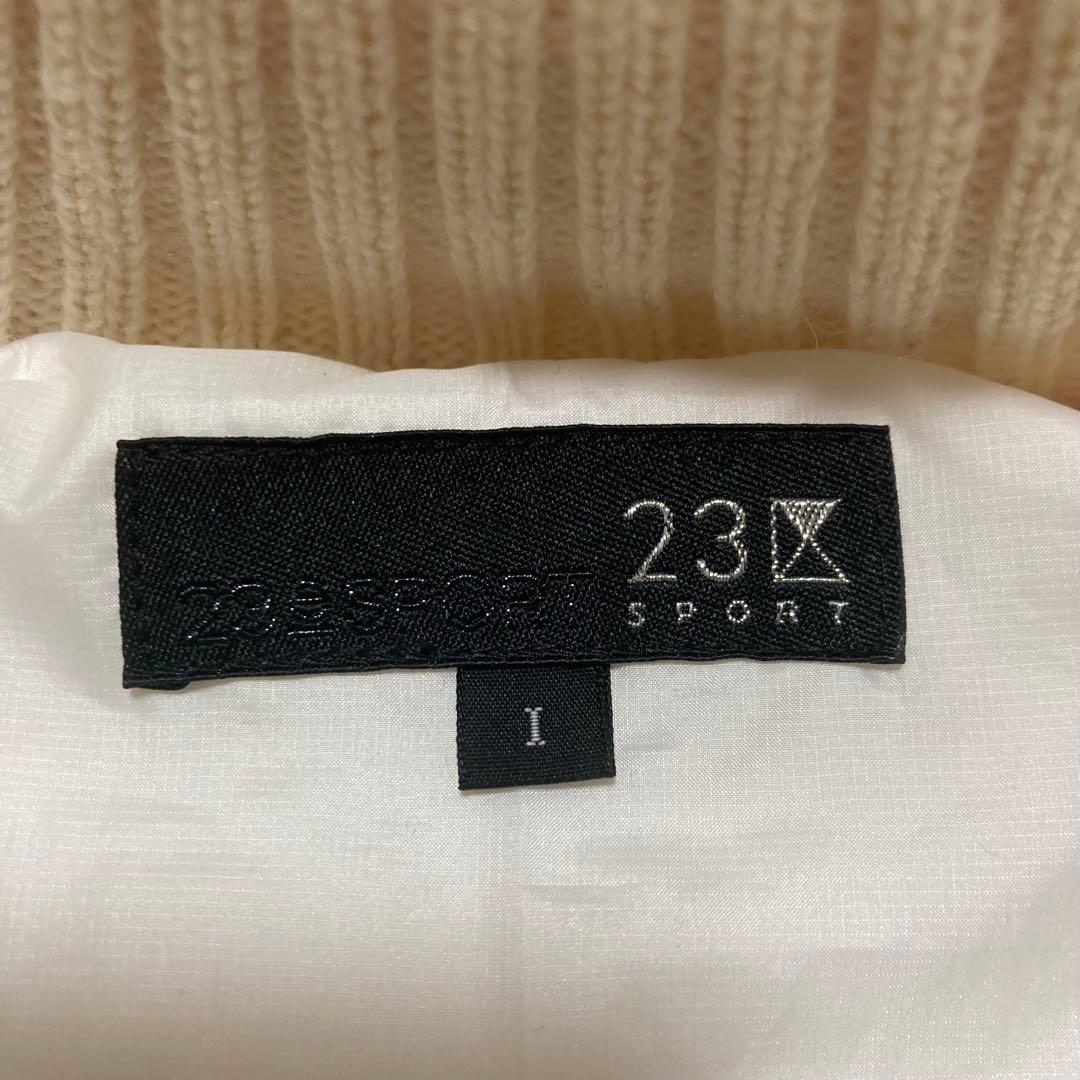 美品 23区 SPORT ダウンジャケット ニットスリーブ ファーS ゴルフ