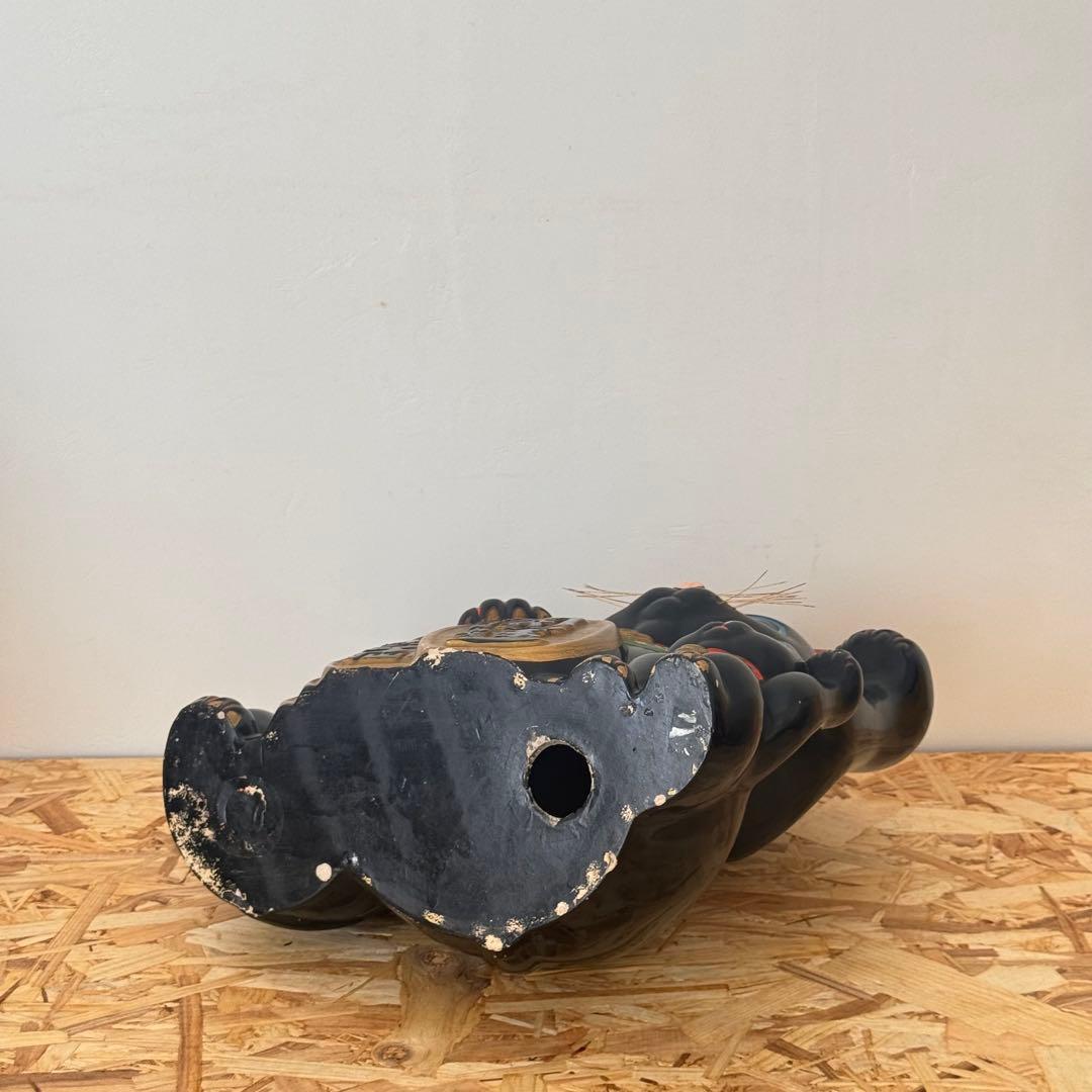 招き猫　3匹　当時物　黒猫