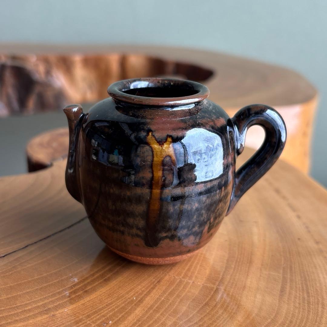 茶入 山口茂造 色被り 四滴茶入 茶道具 共箱