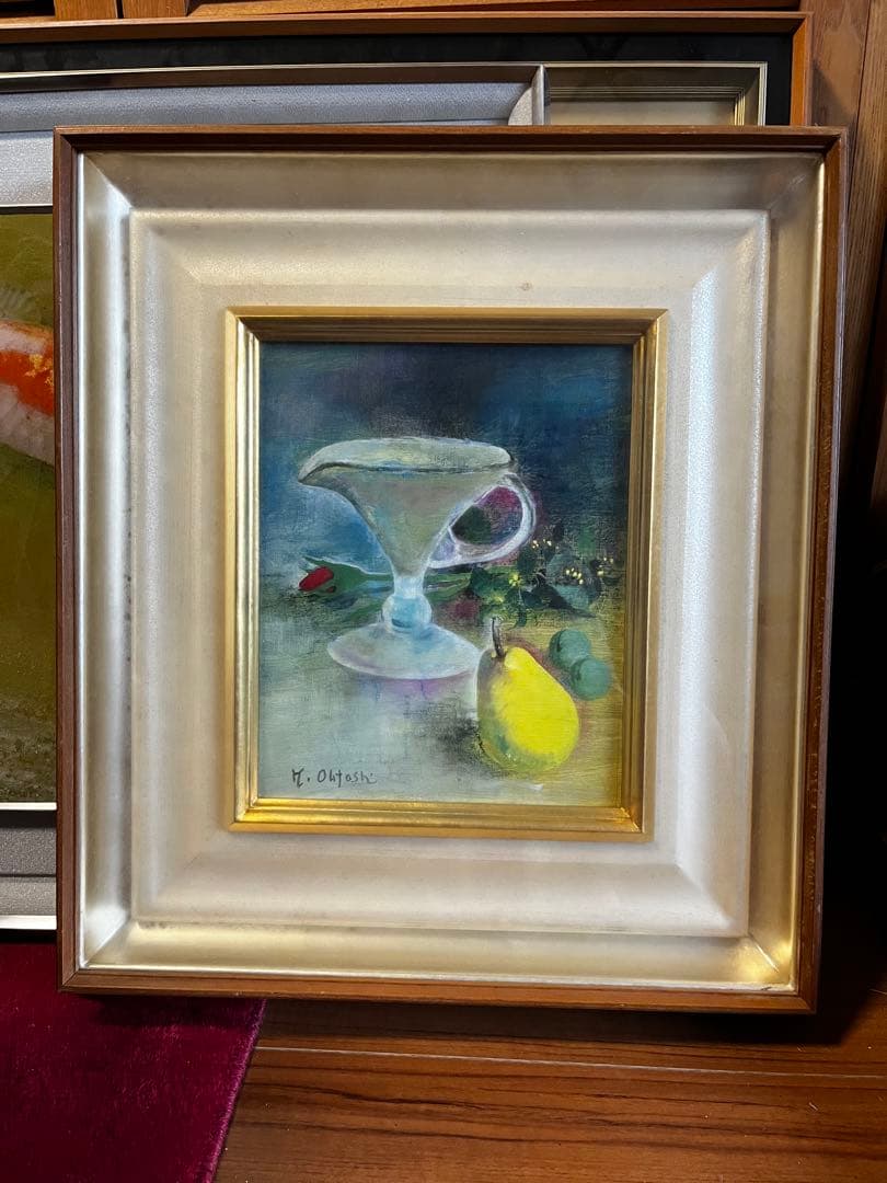 部屋に飾ると素敵です！　大歳克衛　洋画　静物画　額装済