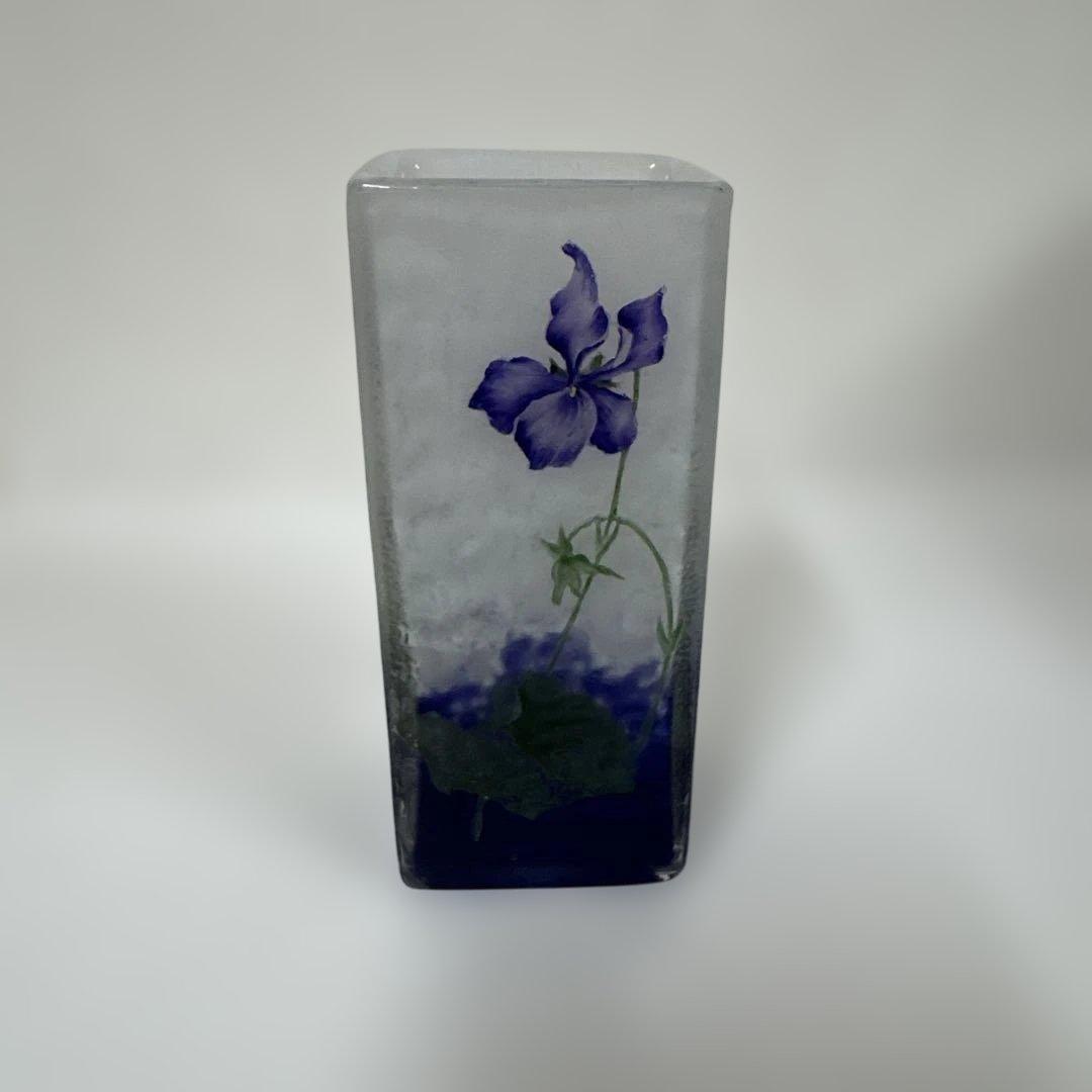 ★アンティークドーム 【 Daum 】 ★スミレ★ 花瓶★12.3 ㎝★
