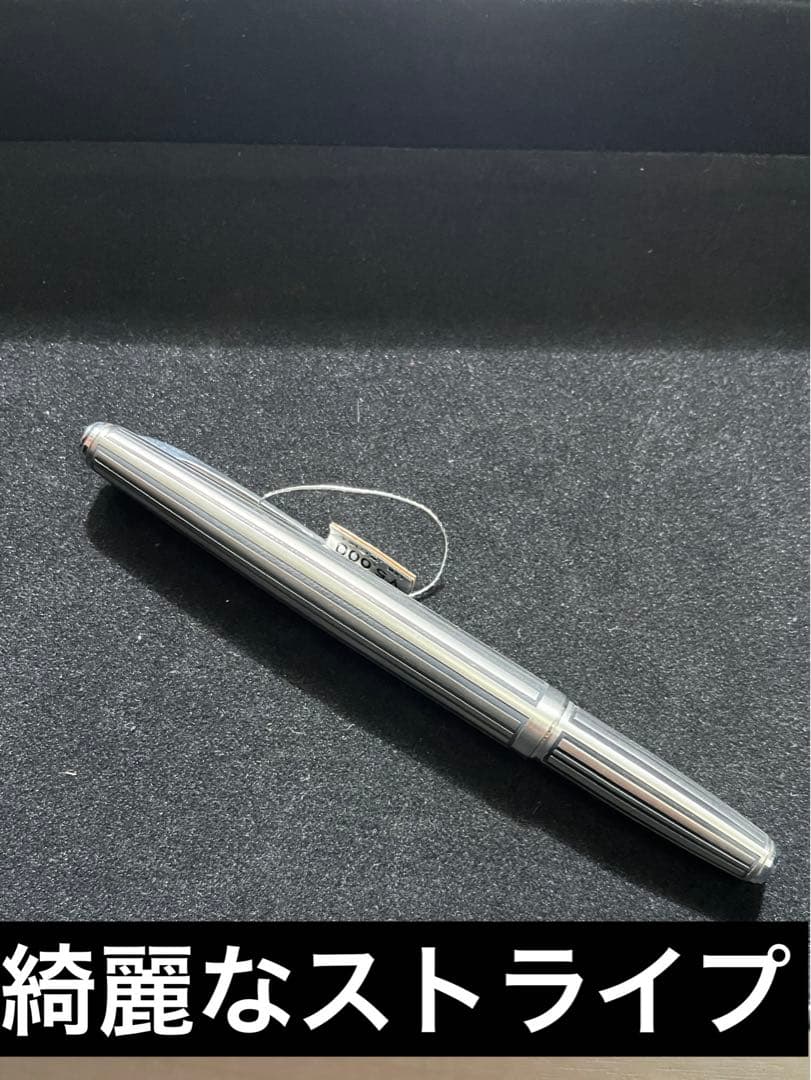 万年筆　PLATINUM 14K 細字　刻印　完全 未使用　ストライプ