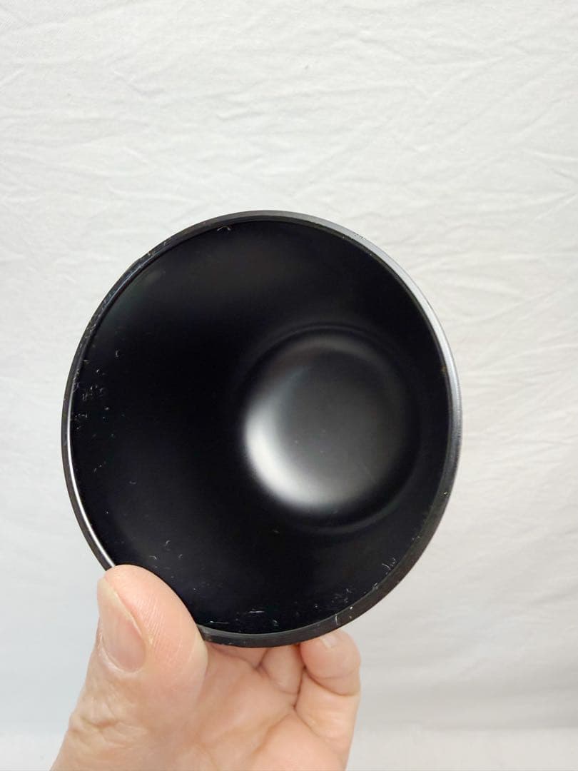 未使用 懐石道具 黒塗 葎型松葉蒔絵 箸洗 5客揃 刷毛目 小吸物椀 和食器元箱