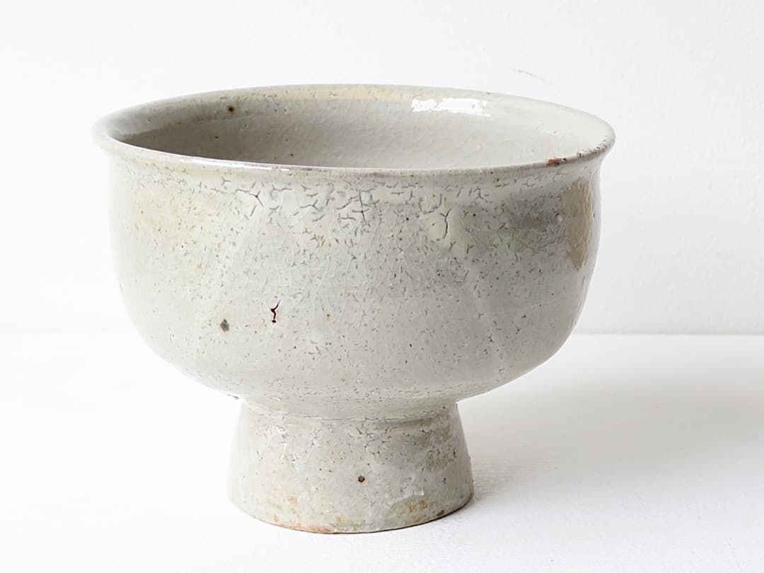 【週末限定です】高仲健一 作　『粉引祭器』木箱付　李朝　茶碗