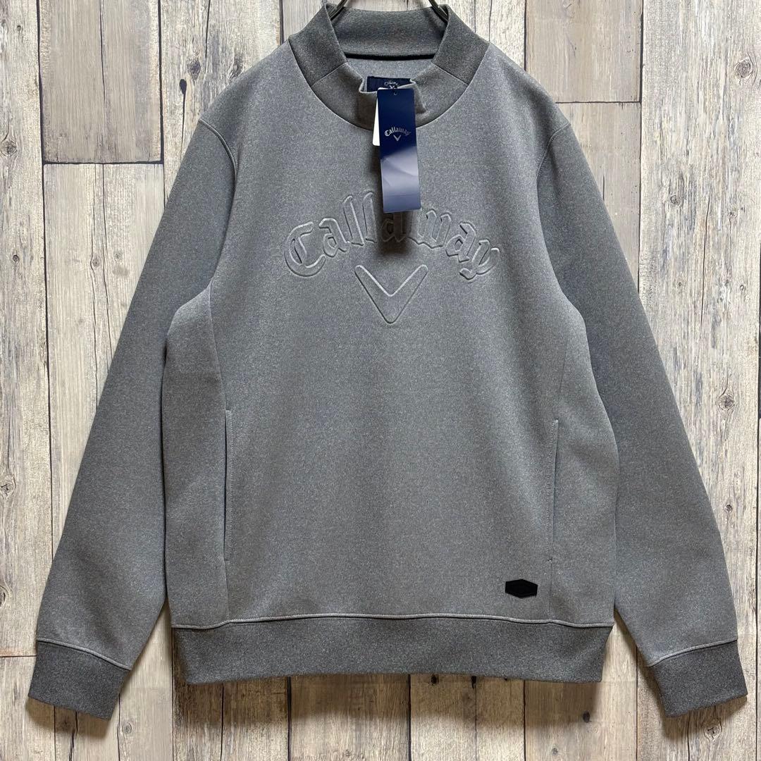 キャロウェイ　Callaway トレーナー　モックネックエンボスロゴ　グレー　L