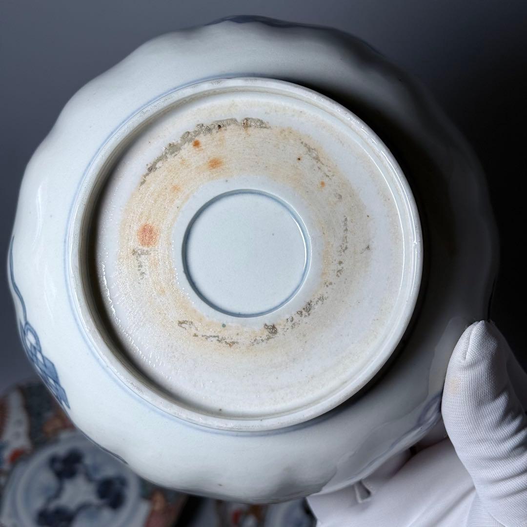 豪商旧蔵品　明治期　色絵鯉千鳥文膾皿　金蘭手　二十客　上手　金鯉　松竹梅　青海波