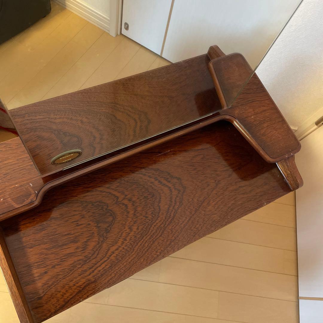 木製鏡台　 銅引鏡 エミミラー　昭和レトロ