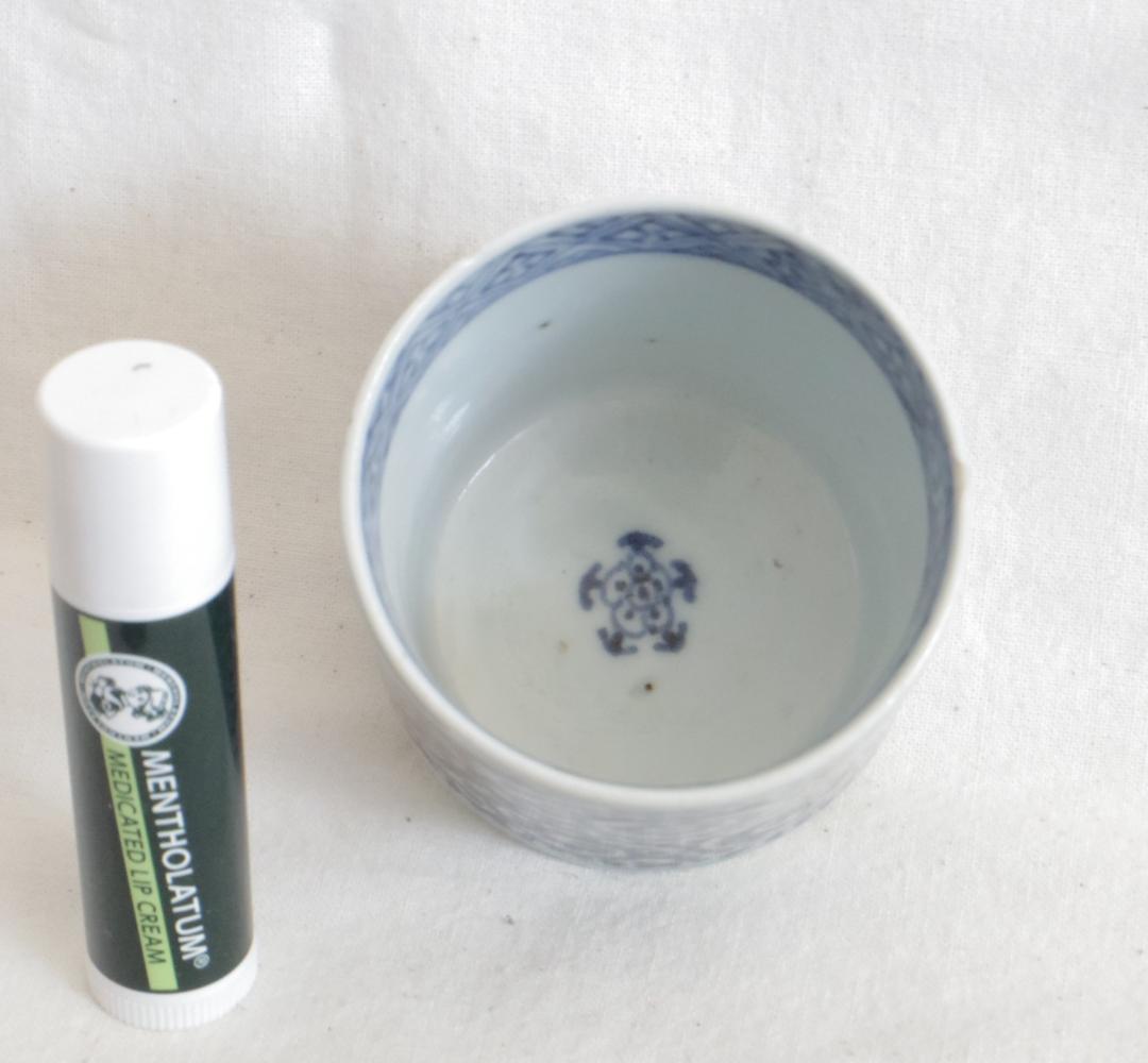 筒茶碗　染付　タコ唐草　古伊万里　江戸期　★画像⑧⑨、欠けx2