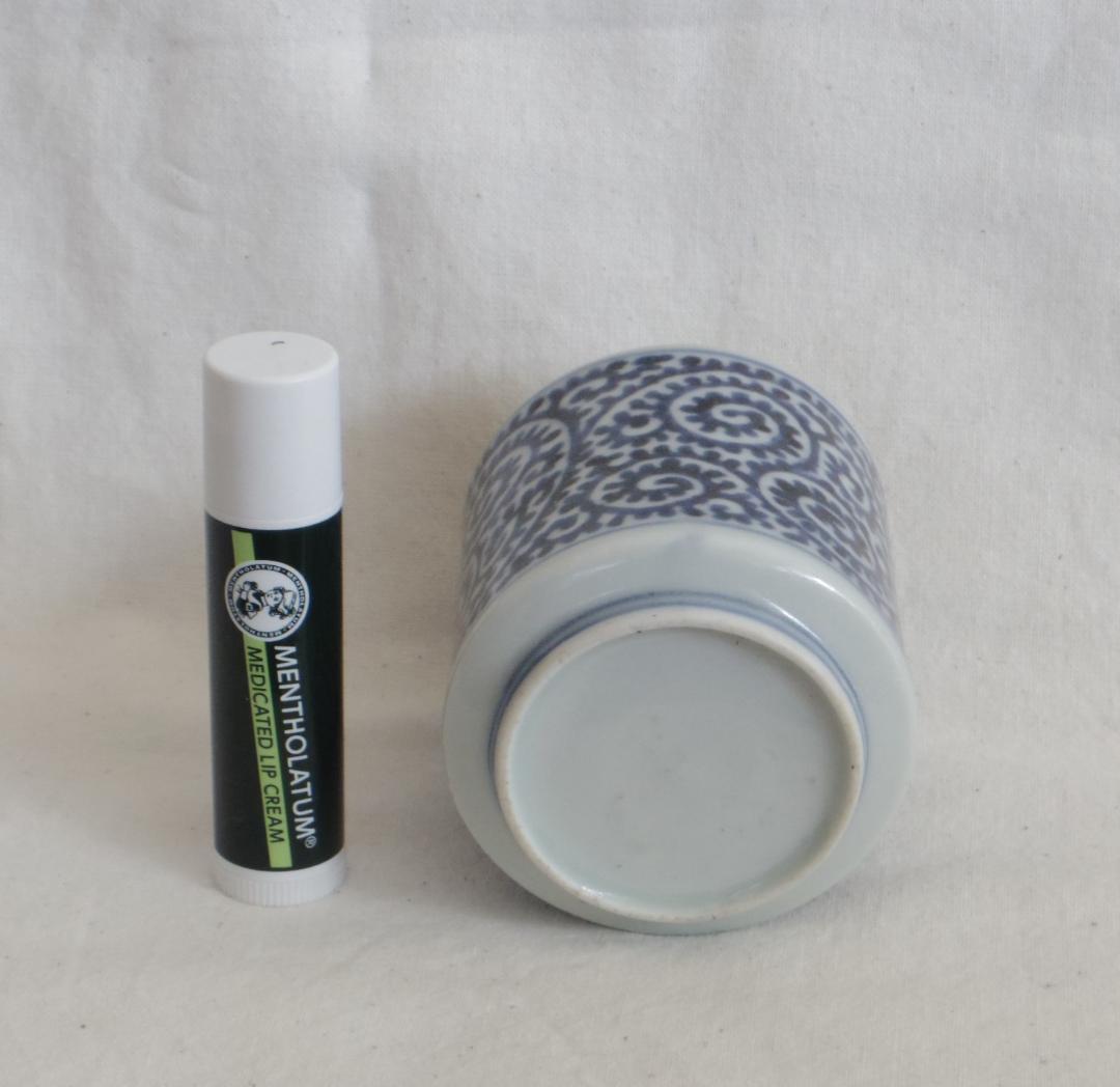 筒茶碗　染付　タコ唐草　古伊万里　江戸期　★画像⑧⑨、欠けx2