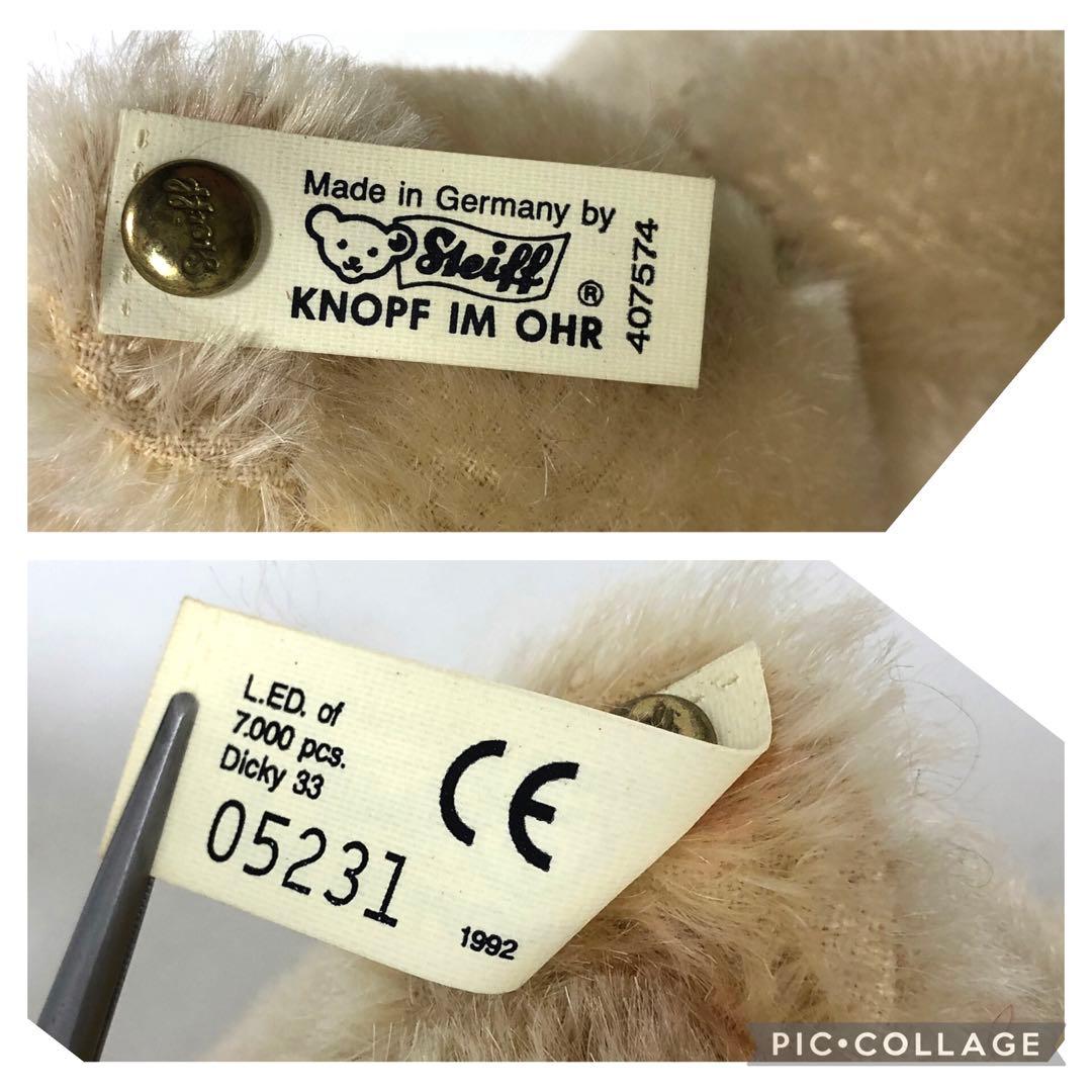 STEIFF シュタイフ テディベア　Dicky 1930 　レプリカ