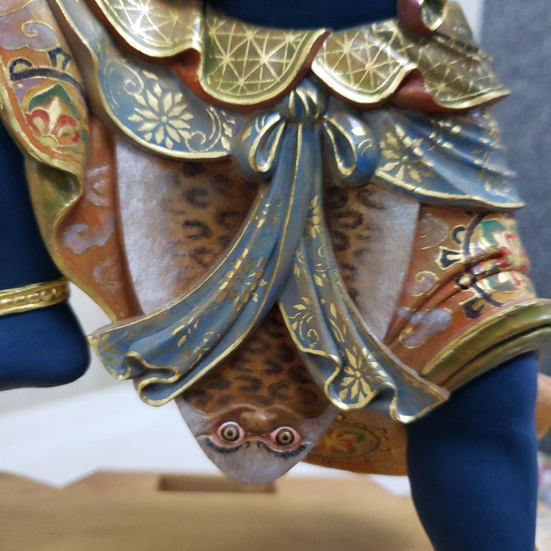 Ｂフライデー極彩色 錐金特上彫り烏枢沙摩明王8寸立五大明王の一人 高さ約57cm