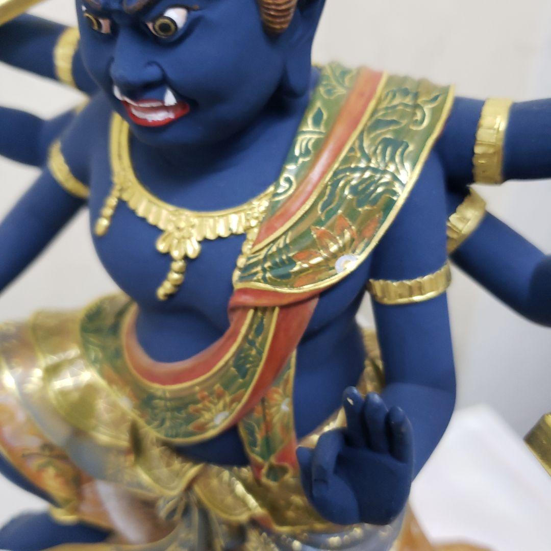 Ｂフライデー極彩色 錐金特上彫り烏枢沙摩明王8寸立五大明王の一人 高さ約57cm