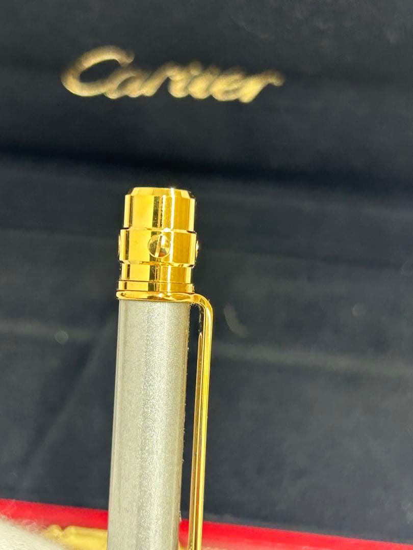 美品 Cartier サントスドゥカルティエボールペン 箱付き