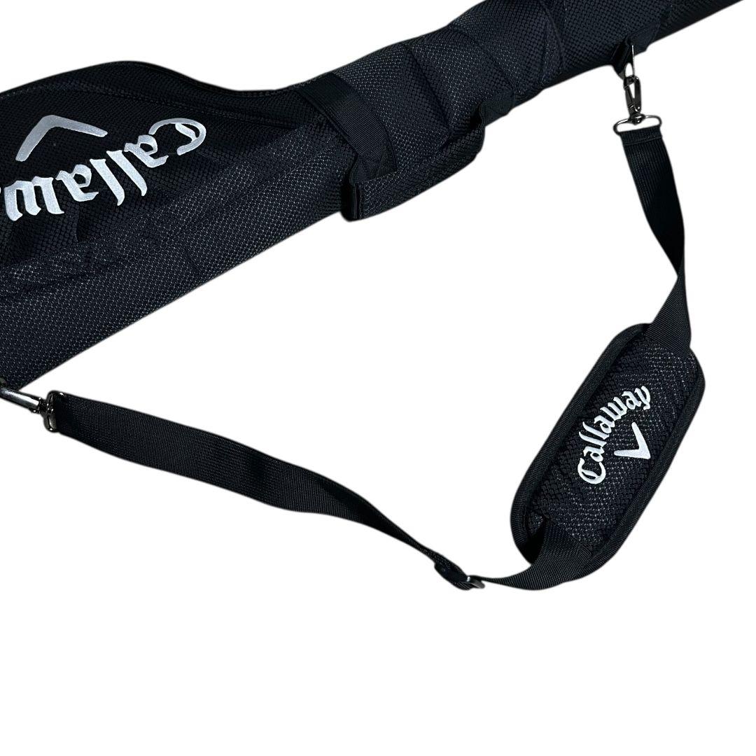 極美品✨キャロウェイ　クラブケース　ナイロン　刺繍ロゴ　肩パット　斜め掛け　黒