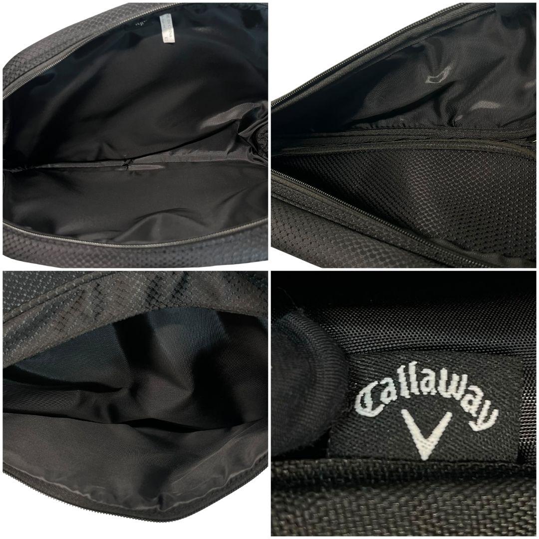 極美品✨キャロウェイ　クラブケース　ナイロン　刺繍ロゴ　肩パット　斜め掛け　黒
