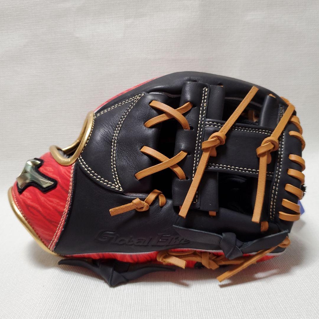 Mizuno Global Elite 軟式グローブ レッド/ブラック内野手用
