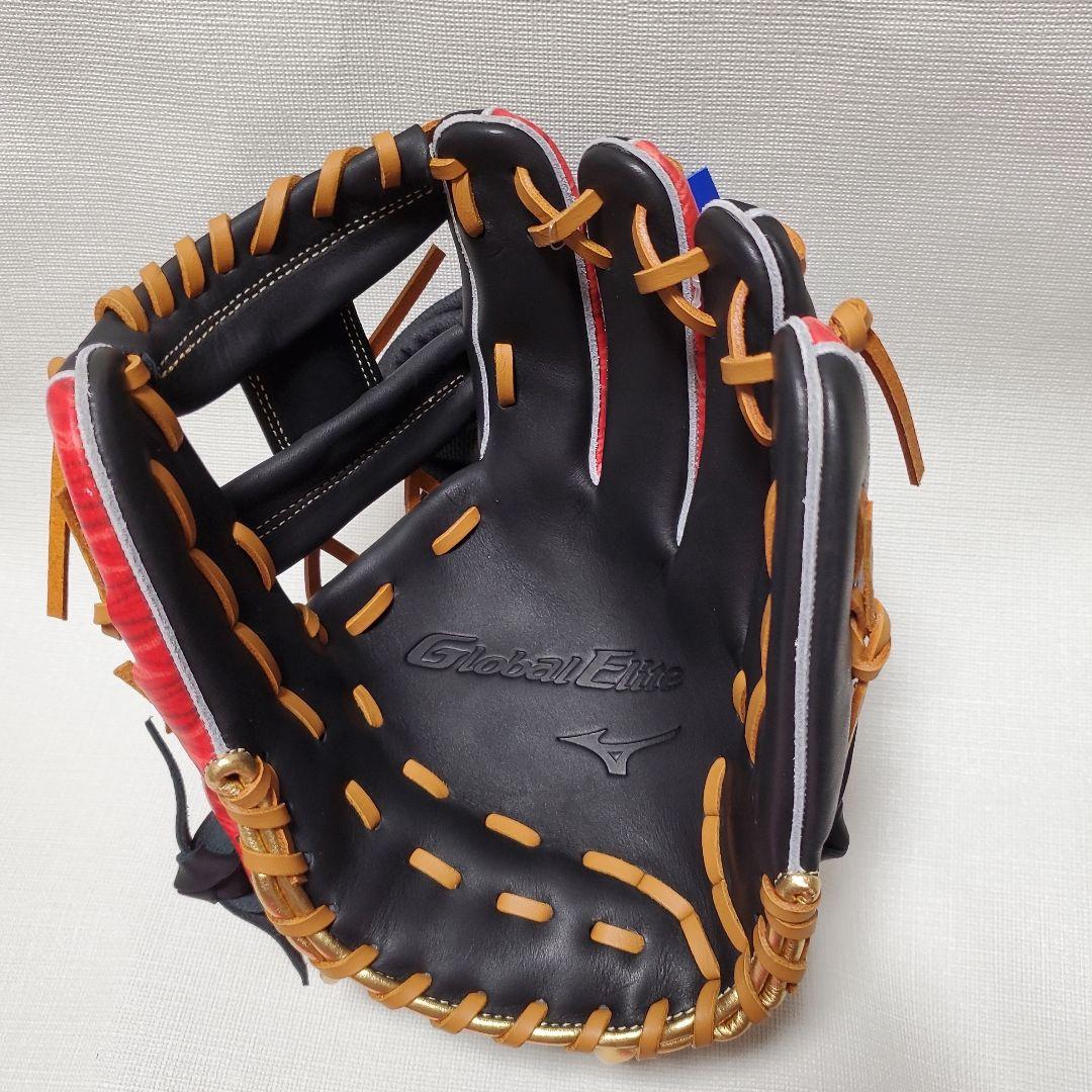 Mizuno Global Elite 軟式グローブ レッド/ブラック内野手用