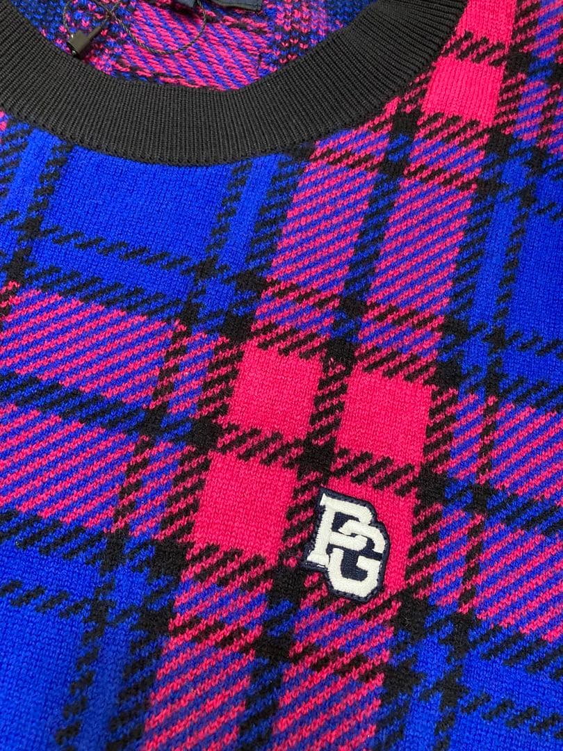 新品 パーリーゲイツ クルーネックニットプルオーバー(5)サイズL/マルチカラー