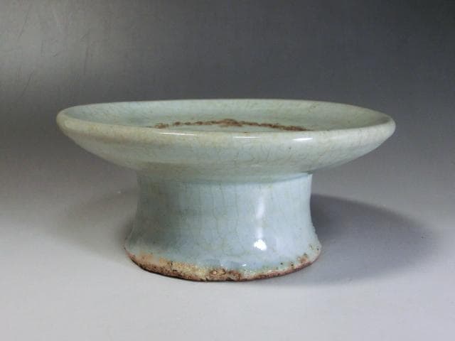 杯台■李朝後期 祭器壷 中国古玩 貫入青磁 馬上杯 酒杯台 時代物 骨董■