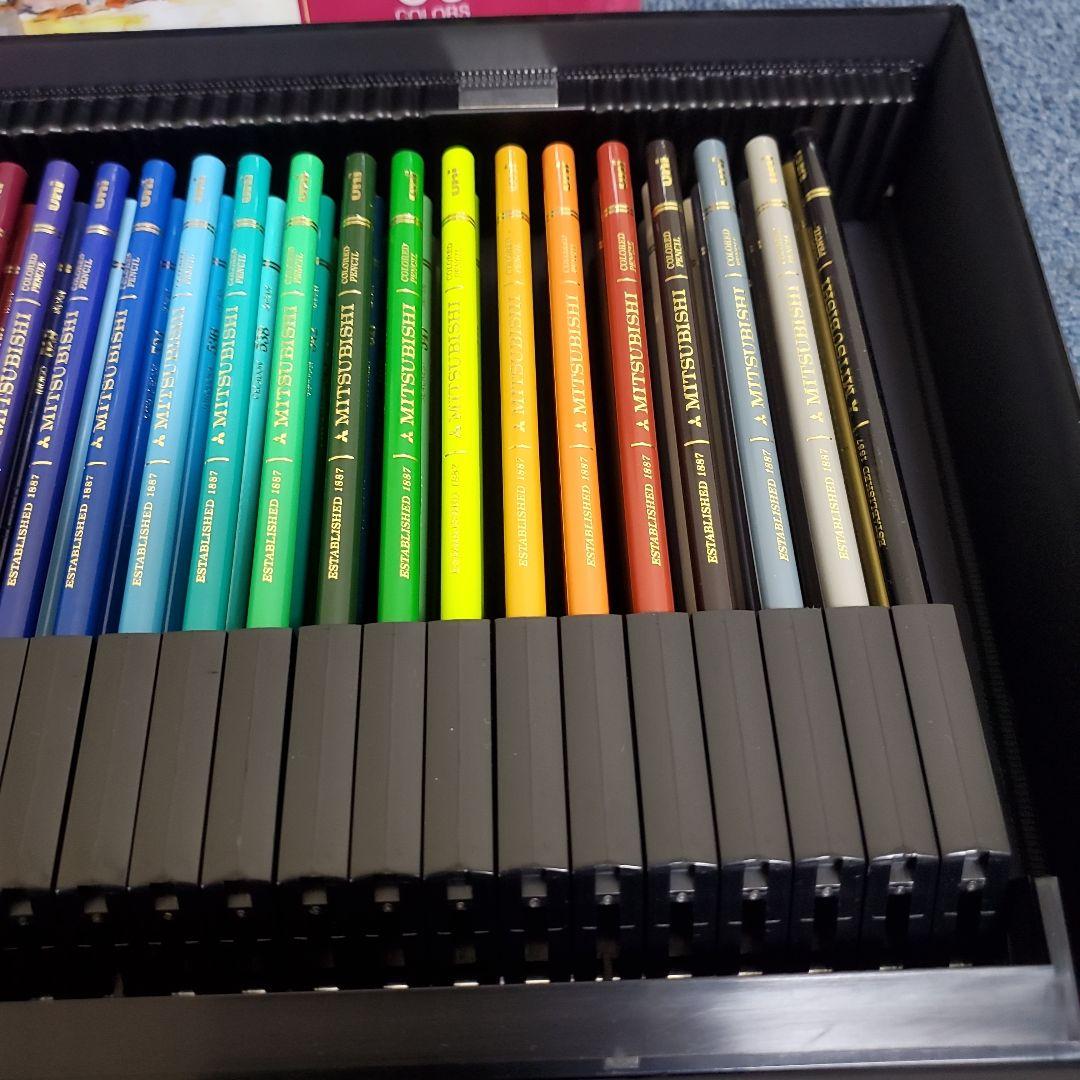 h391☆uni☆色鉛筆100色セット☆ハードケース☆60色セット新品☆現品のみ