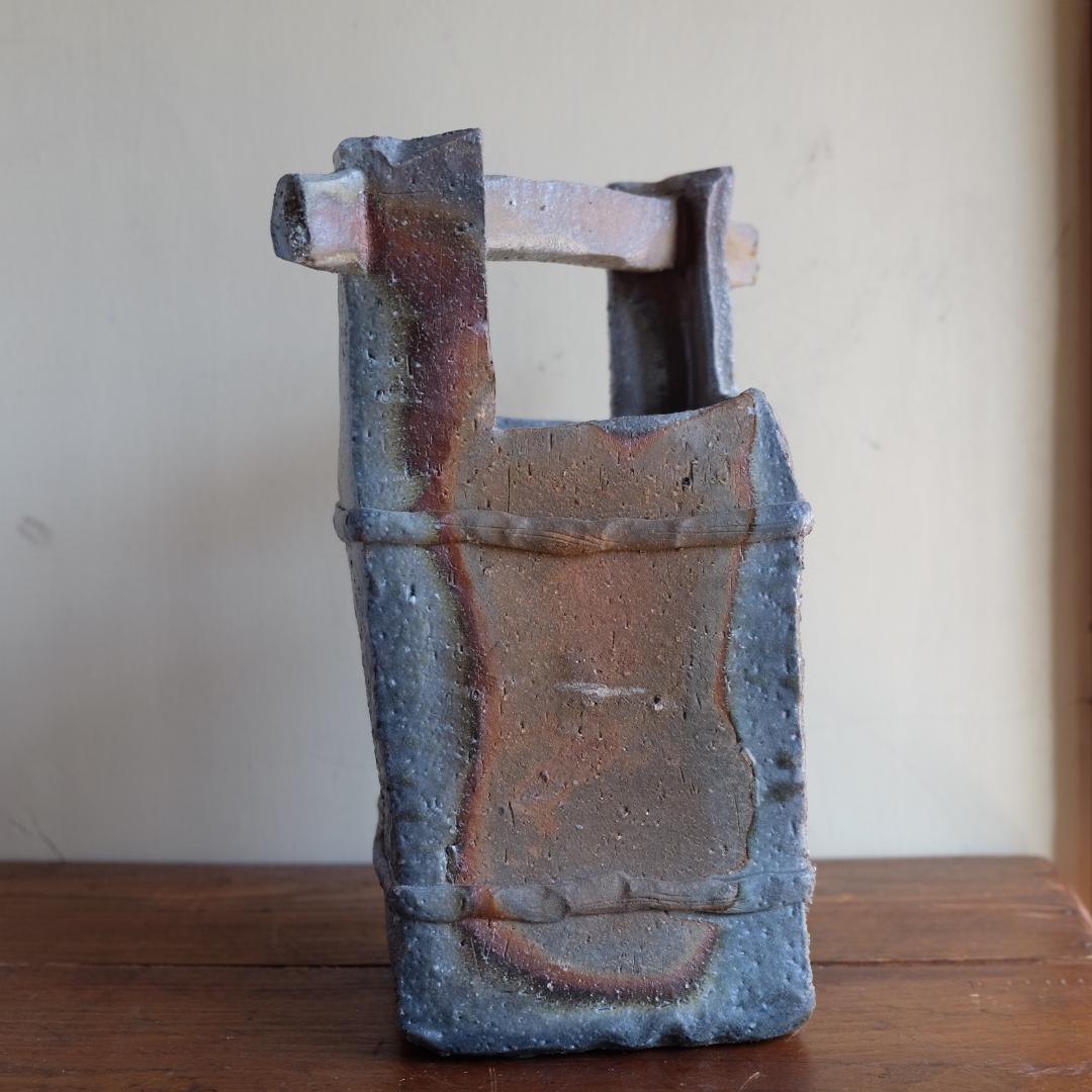 備前焼／柴岡信義／手桶花入／花器