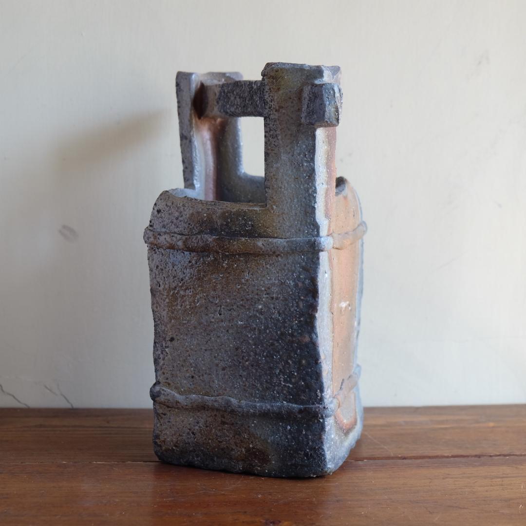 備前焼／柴岡信義／手桶花入／花器