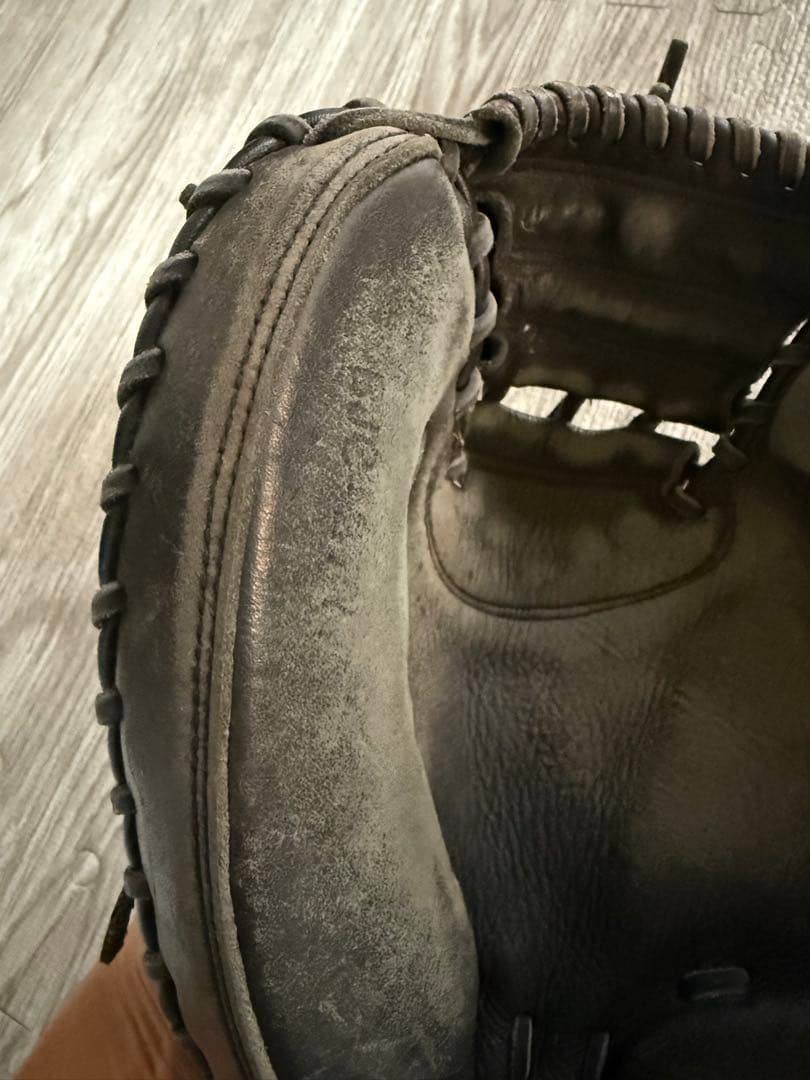 ZETT キャッチャーミット 黒 レザー