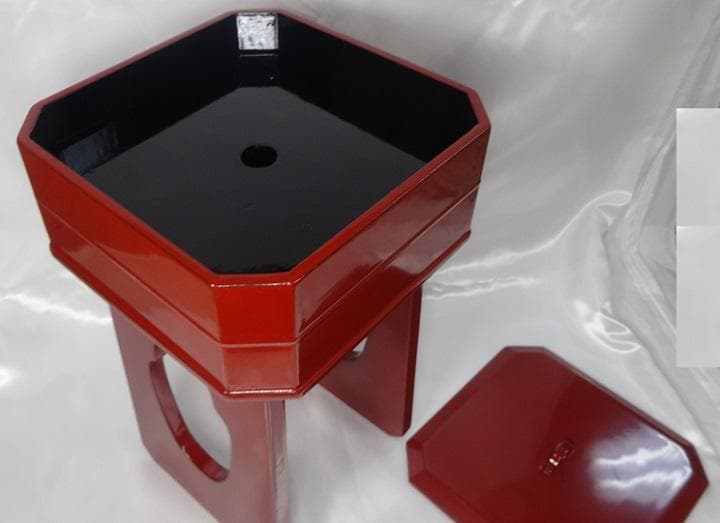 【寺院仏具】献菓子器　朱　大大