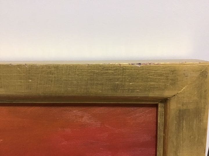 油絵 仮縁つき 海 夕焼け 球体