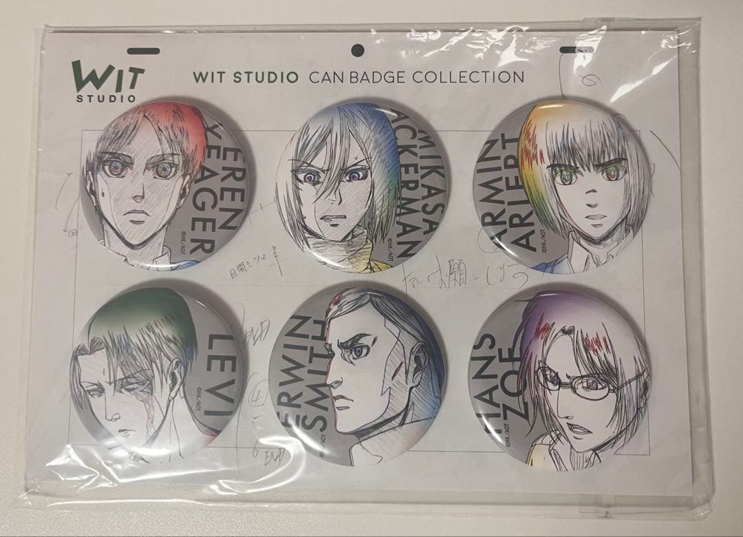 進撃の巨人　WIT STUDIO キャラクター缶バッジ 6個セット