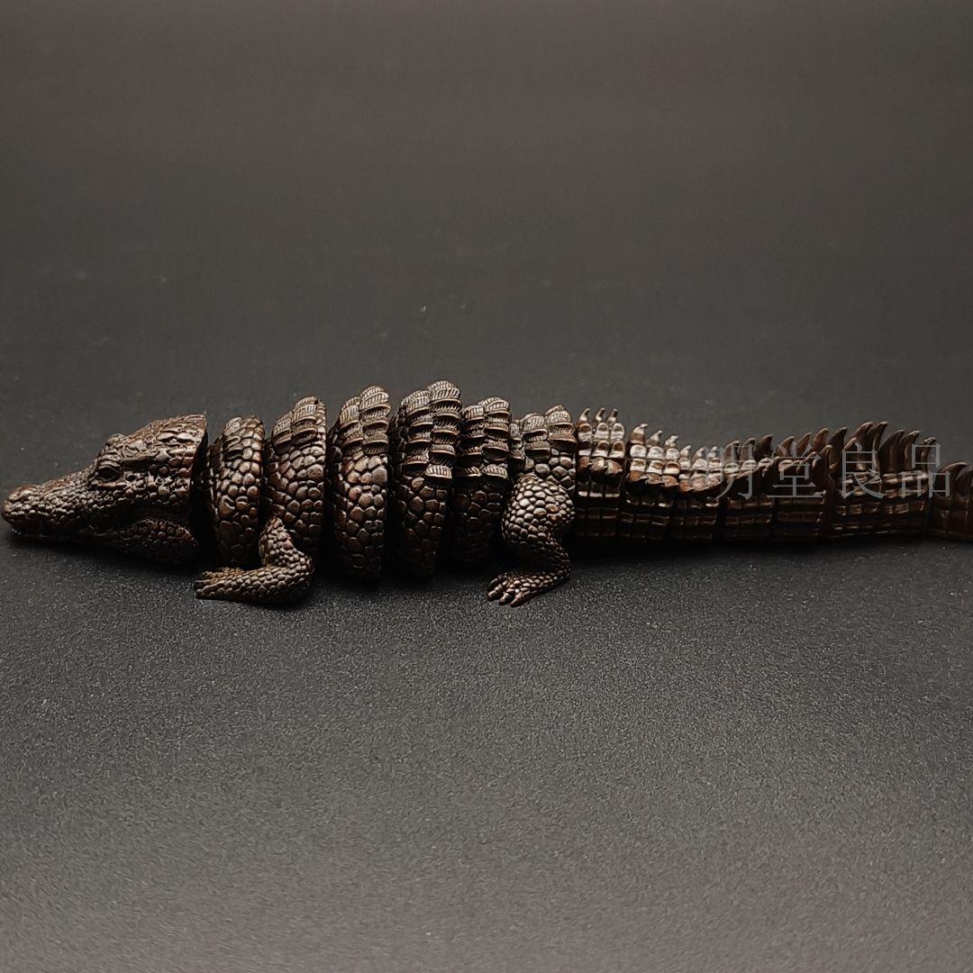 N*5様 銅製置物　鰐　クロコダイル　香道具　茶道具　銅虫作　銅製　金工品