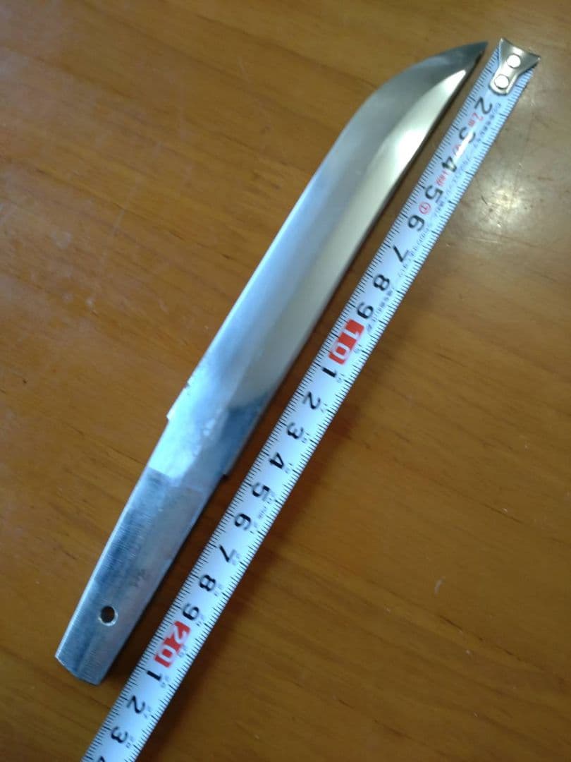 日本刀　残欠　切先部、刃長14.7cm合法サイズです　竹細工刀の材料にいかがです