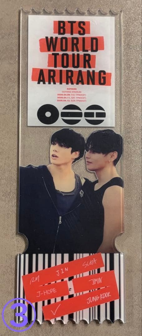 グテ、テテ、グクアクリルチケット