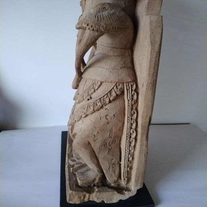 木製彫刻 二体の人物像　インドネシア　台座付き　アンティーク