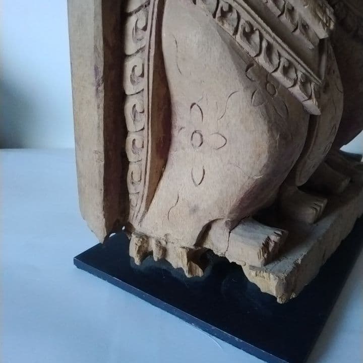 木製彫刻 二体の人物像　インドネシア　台座付き　アンティーク